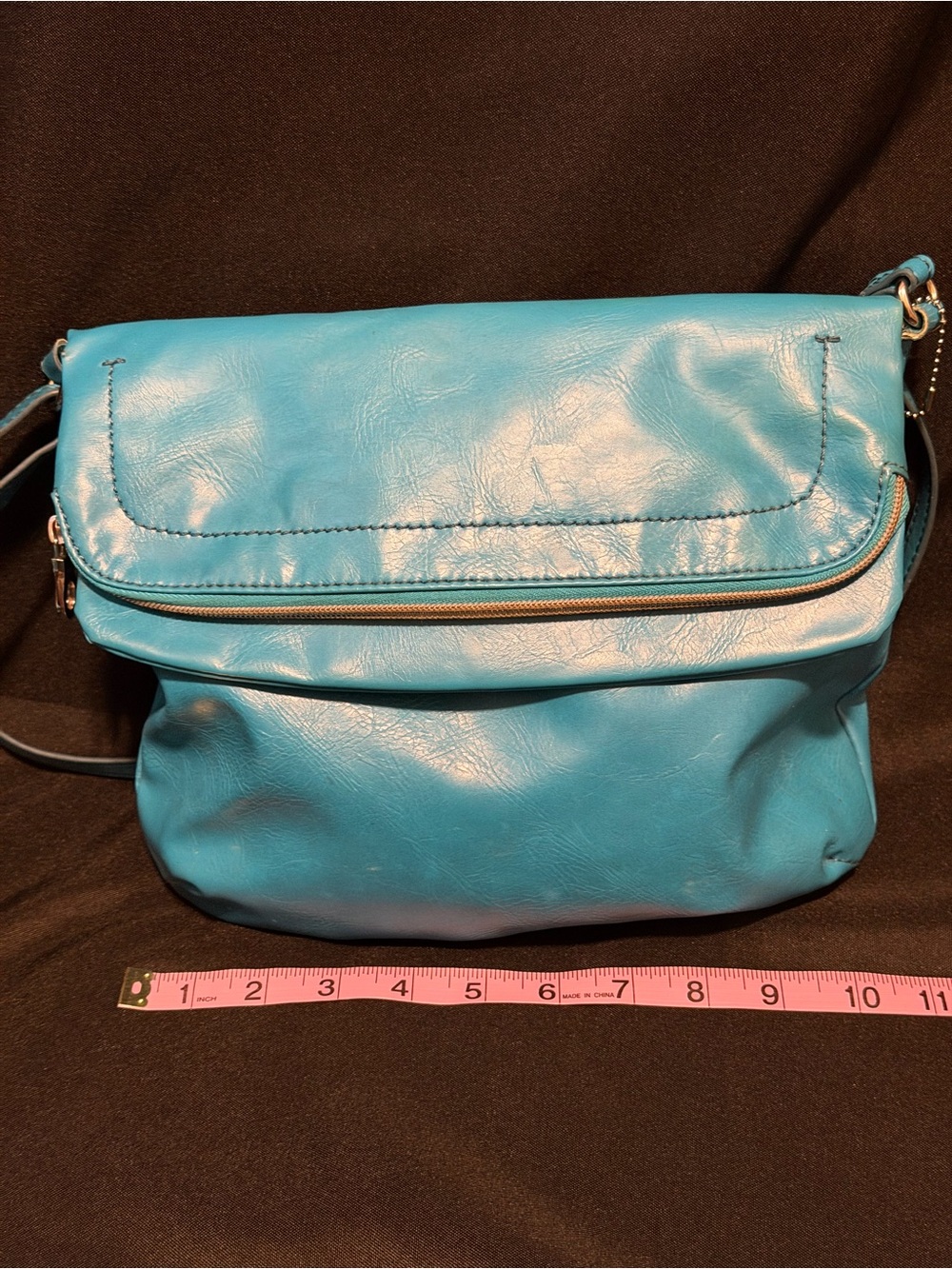 Relic Vintage Teal Blue Crossbody Bag with Snap Flap - Picture 7 of 8